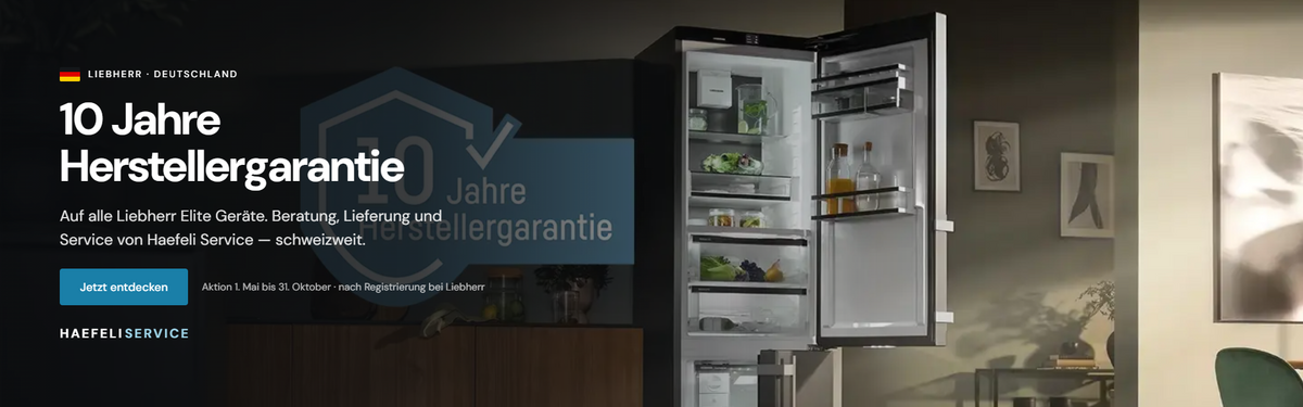10 Jahre Herstellergarantie auf alle Liebherr Geräte bei Haefeli Service