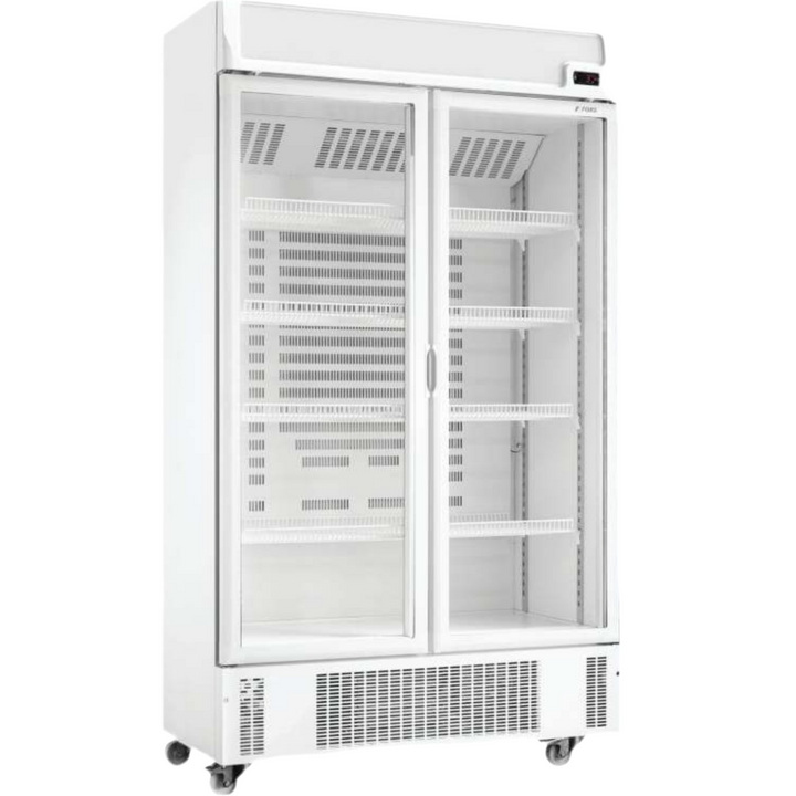 FORS Kühlschrank, doppelte Glastür/Display, weiß - DCCDV 800 WG