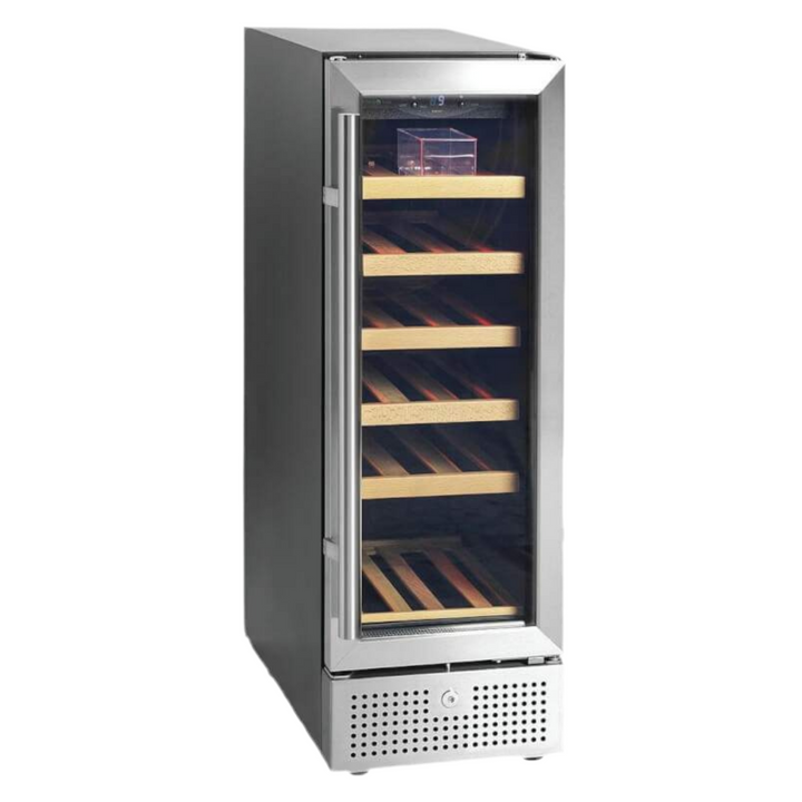 FORS Weinkühlschrank, Glastür, schwarz/Edelstahl, 1 Zone - VS 8619 GES