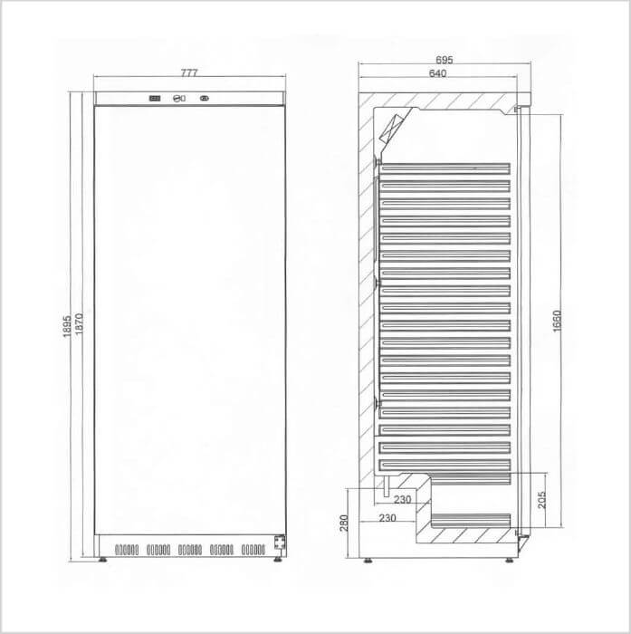 FORS Lagerkühlschrank, Volltür, Edelstahl, GN 2/1 - GUCV 6000 ES