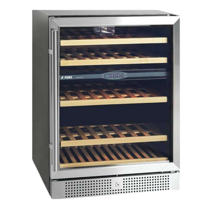 FORS VC 8246 GES Weinkühlschrank – Glastür, Schwarz/Edelstahl, 2 Zonen