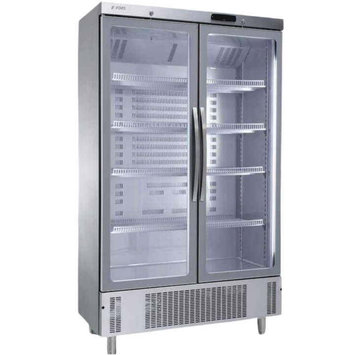 FORS Kühlschrank, doppelte Glastür, Edelstahl - DSCV 800 GES