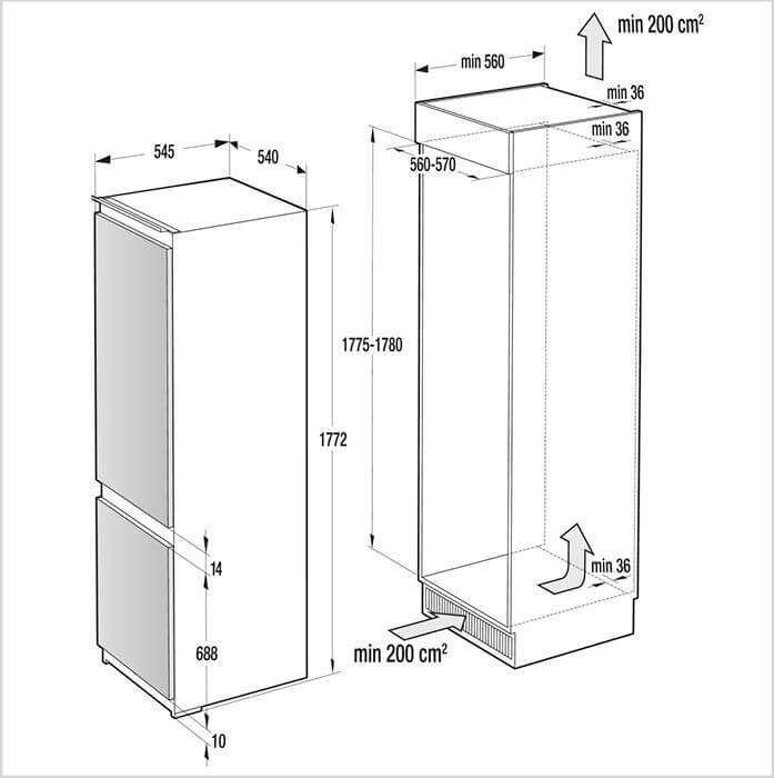 FORS Einbau-Kühl-Gefrierschrank FBC 601784 SE - Einbau - EU-60